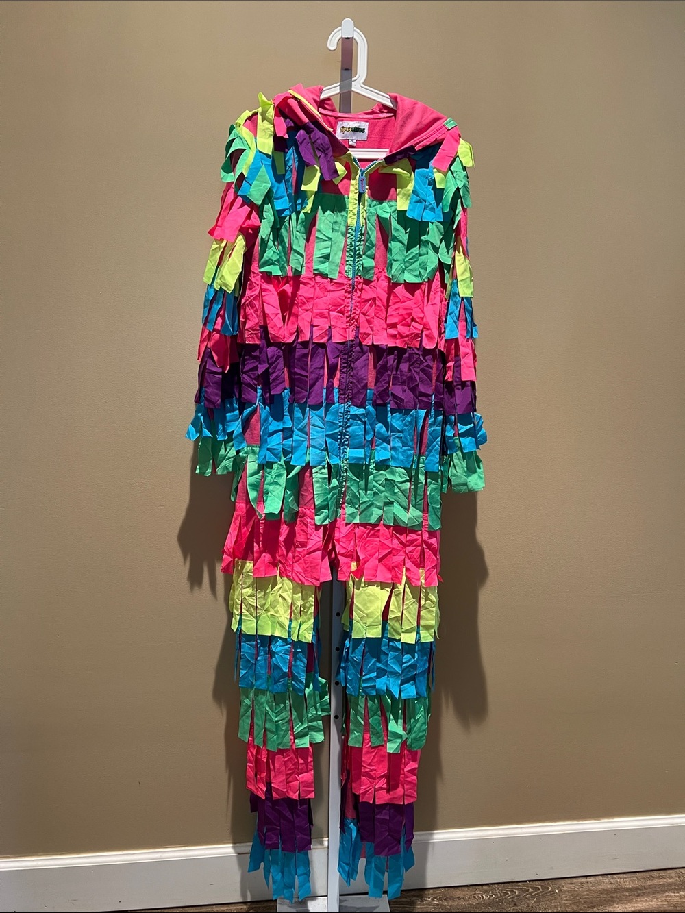 Tipsy Elves Neon Fringe piñata costume Onesie in Pink, Green, Blue, Purple